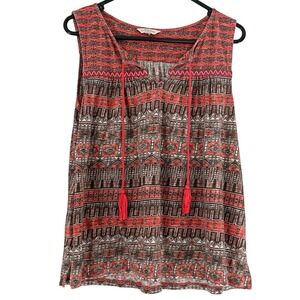 Lucky Brand Sleeveless Tassel Blouse – XS